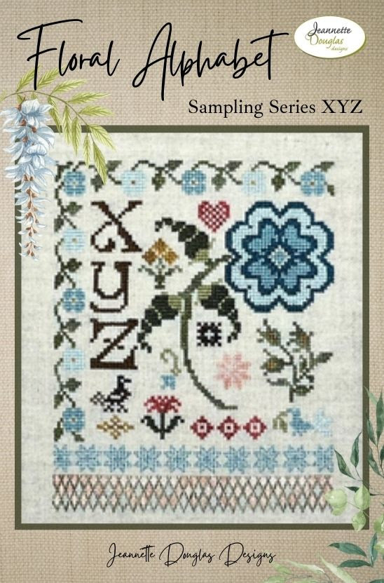 Jeannette Douglas Designs - Floral Alphabet Sampling Series: XYZ