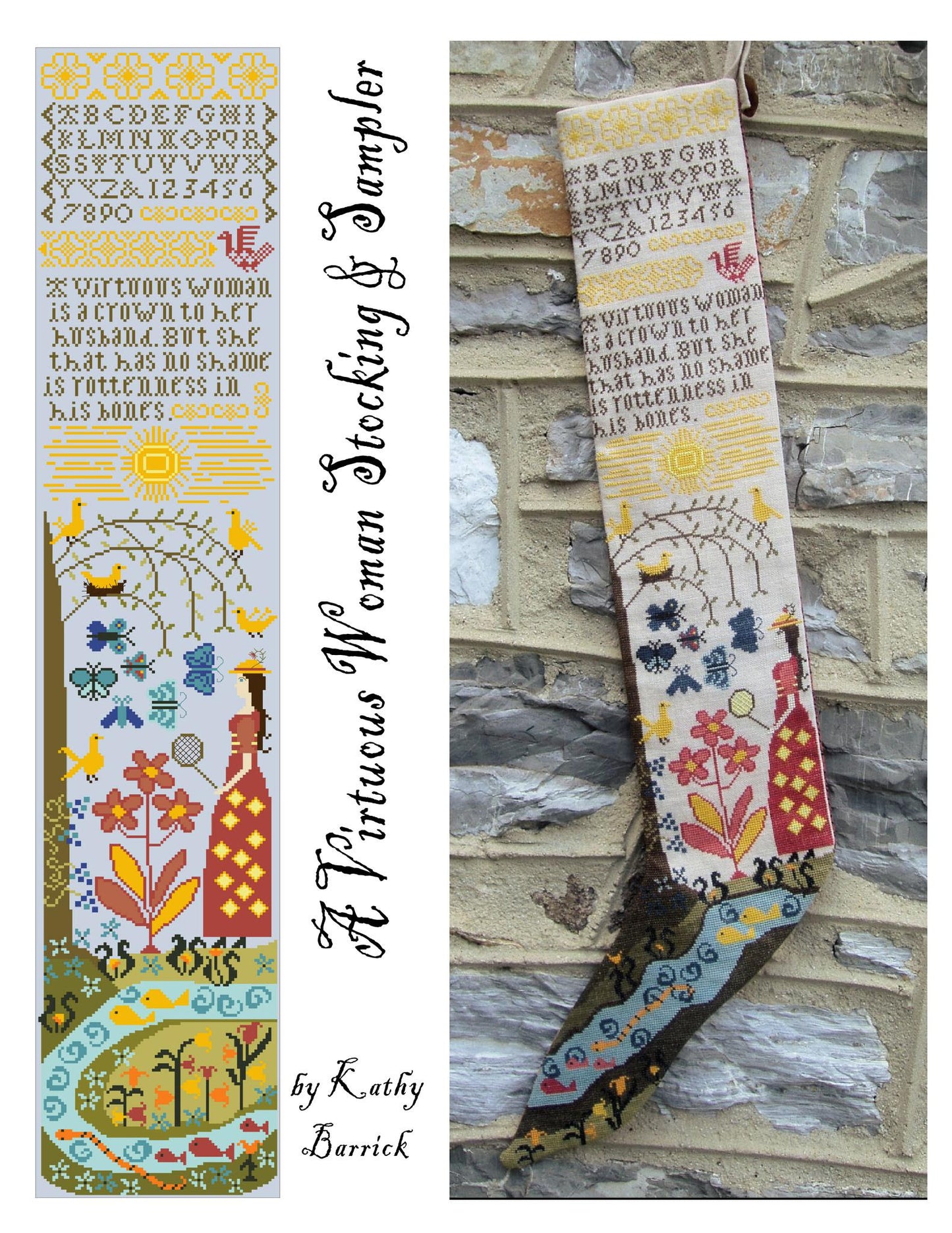 Kathy Barrick - A Virtuous Woman Sampler & Stocking (SHIPS EARLY APRIL)