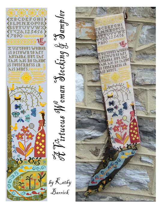 Kathy Barrick - A Virtuous Woman Sampler & Stocking (SHIPS EARLY APRIL)