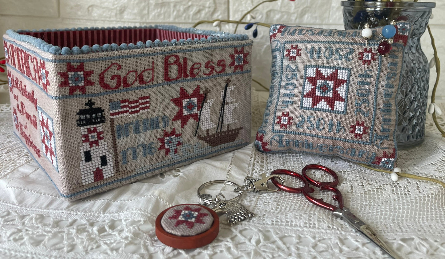 Mani di Donna - American Patriotic Sewing Basket