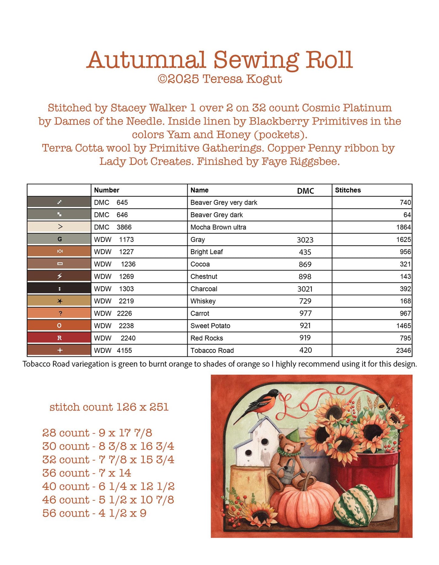 Teresa Kogut - Autumnal Sewing Roll [PRE-ORDER - SHIPS EARLY SEPTEMBER]
