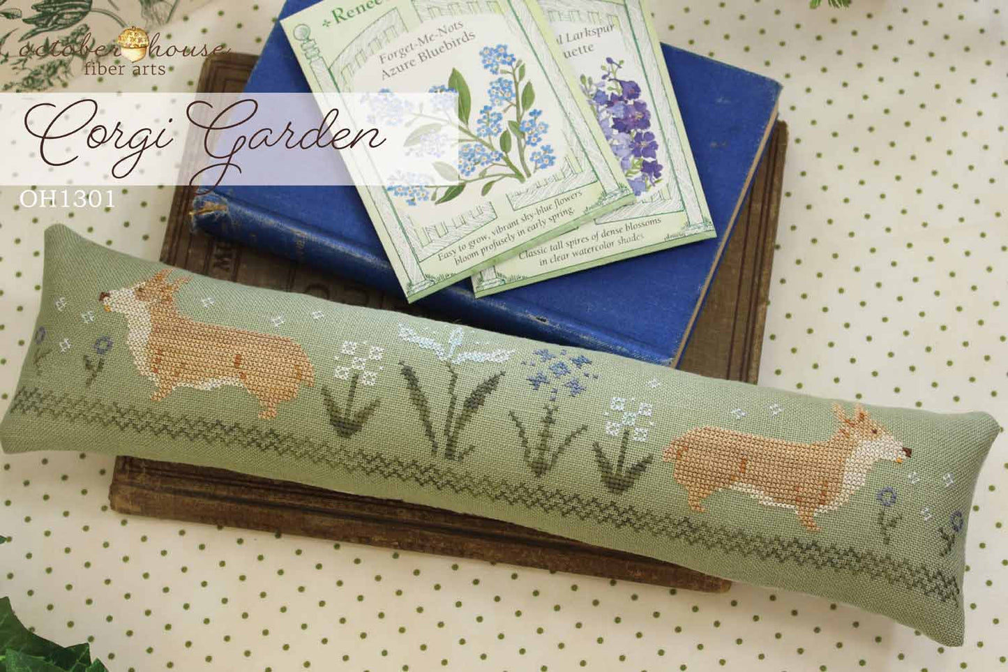 October House Fiber Arts - Corgi Garden