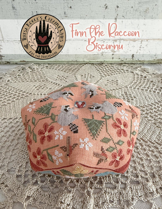 Teresa Kogut - Finn the Raccoon Biscornu (PRE-ORDER)