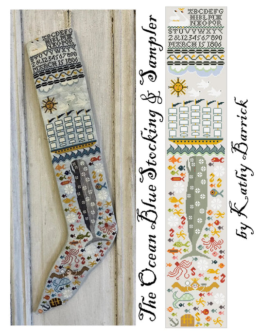 Kathy Barrick - The Ocean Blue Stocking & Sampler