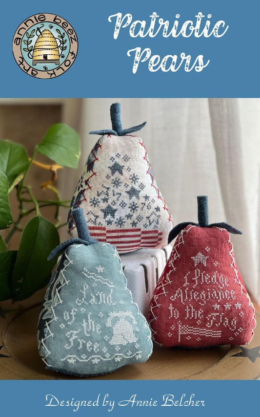 Annie Beez Folk Art - Patriotic Pears (SHIPS EARLY APRIL)