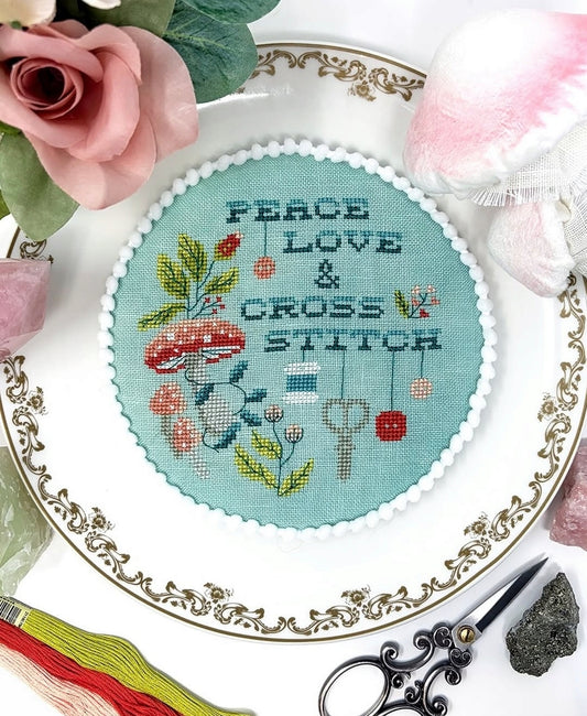 Tiny Modernist - Peace, Love & Cross Stitch [Plate-itudes]
