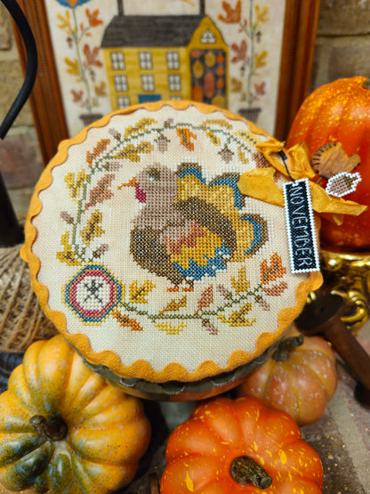 Quaint Rose Needlearts - Pin Drum Shorties Month #11 Turkey [PRE-ORDER - SHIPS EARLY SEPTEMBER]