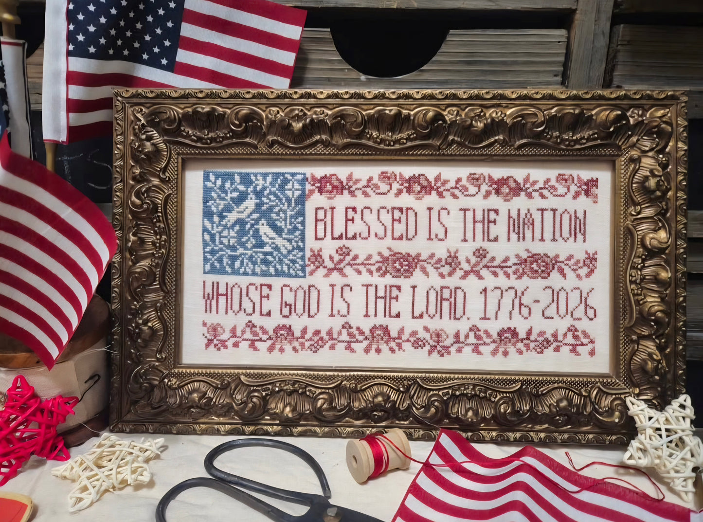 Quaint Rose Needlearts - Toile Flag