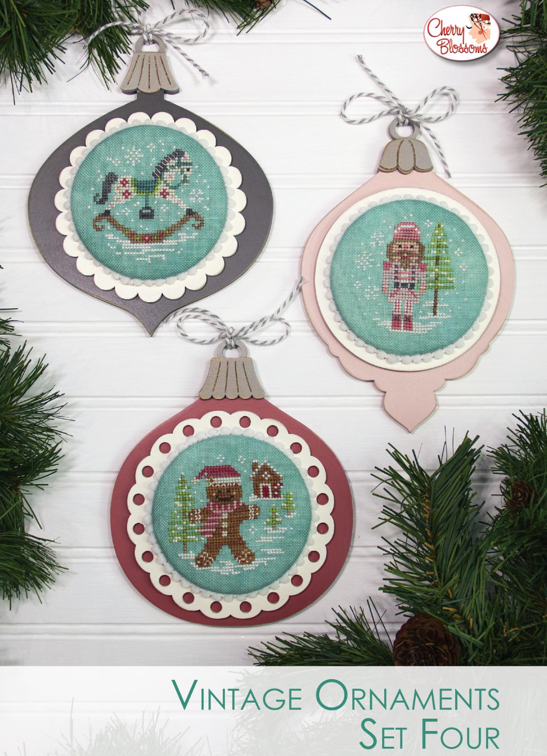 Cherry Blossoms - Vintage Ornaments Set Four (PRE-ORDER)